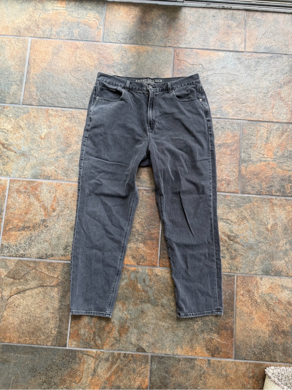 American Eagle Outfitters Washed Black High-Rise Jeans